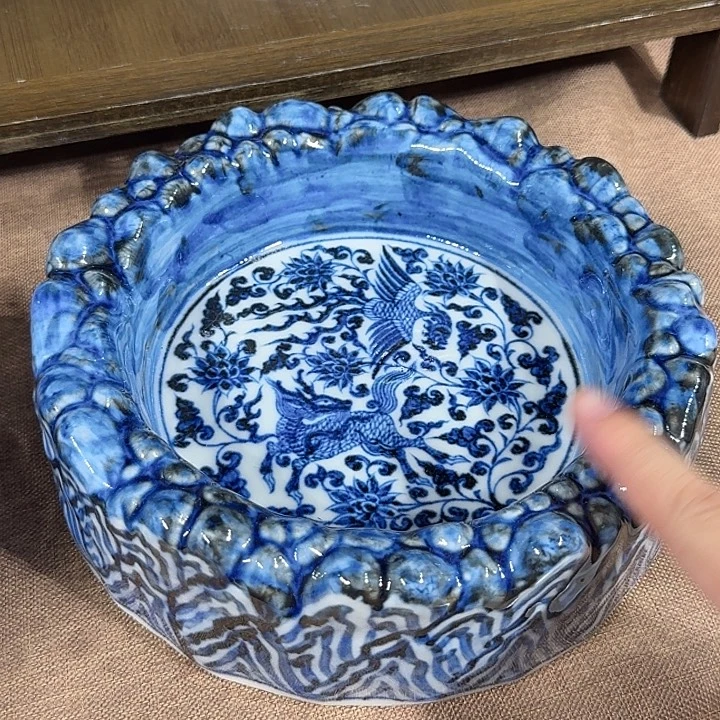 一***憨摆件宇泽堂麒麟斗凤烟灰缸