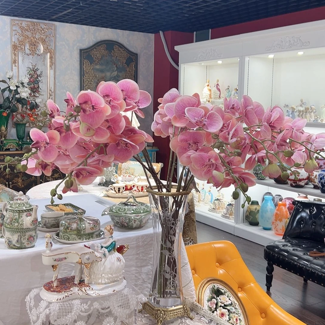 陶瓷防真花八头蝴蝶蓝一束四只