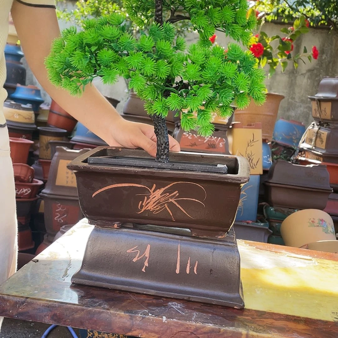 26+26棕色马槽花盆花盆