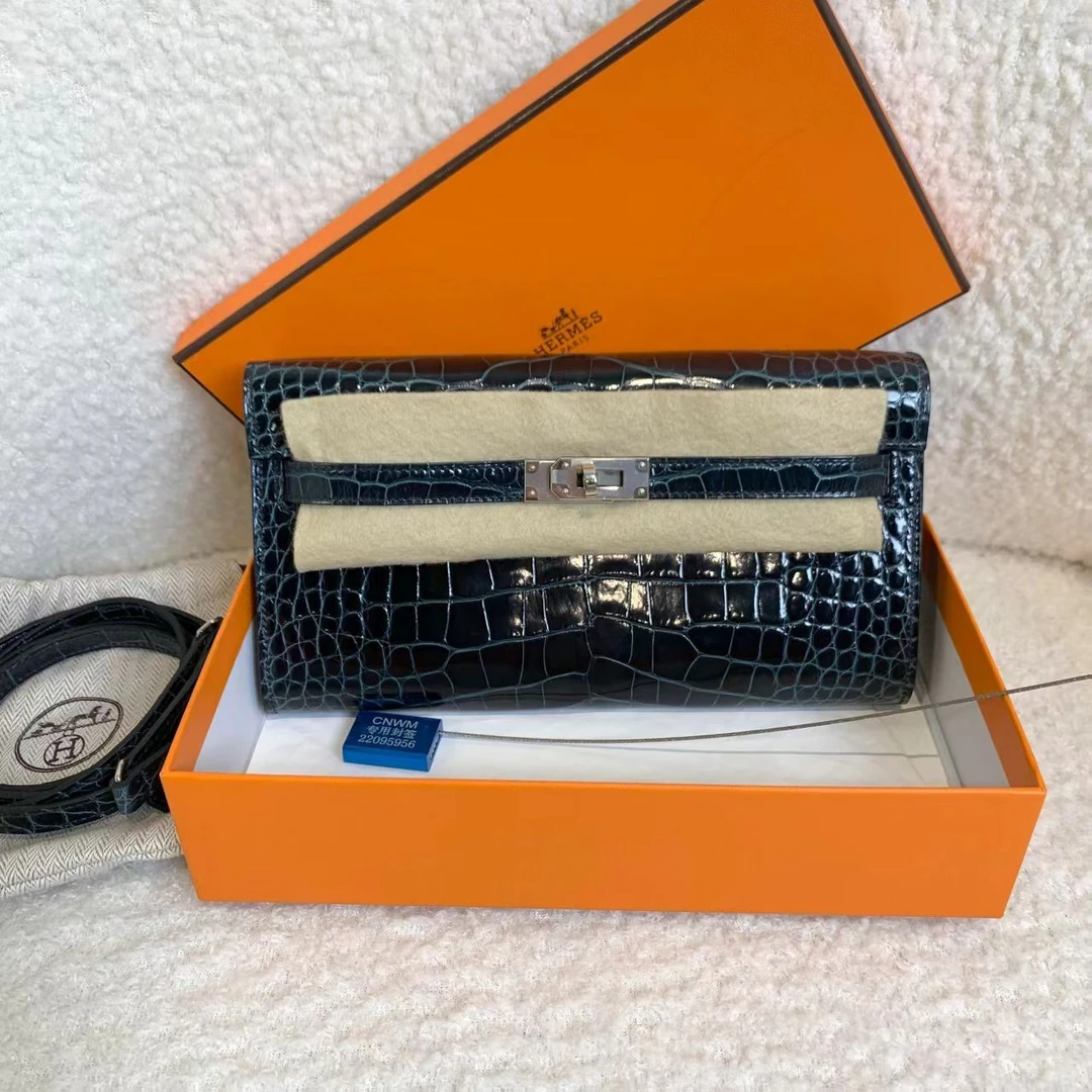 99新 Hermes/爱马仕 壹臻/卢梭绿银扣kelly to  u刻 48727670