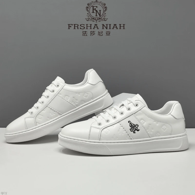 法莎尼亚真皮板鞋男款潮流百搭男鞋男士休闲鞋高端轻奢一脚