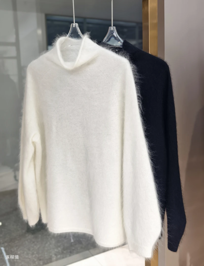 【超轻超薄】针织百搭精纺山羊绒拉绒轻~薄~保暖~自由领毛衣打底813