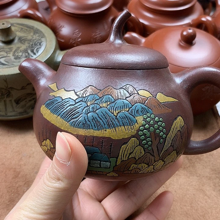 茶壶紫砂步**弓紫砂微瑕