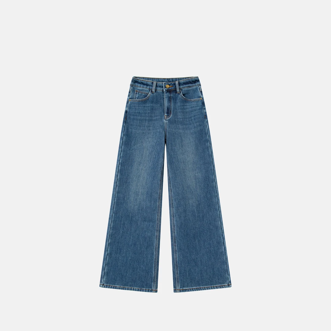 新中式国风复古水洗加绒牛仔裤     502-1PP