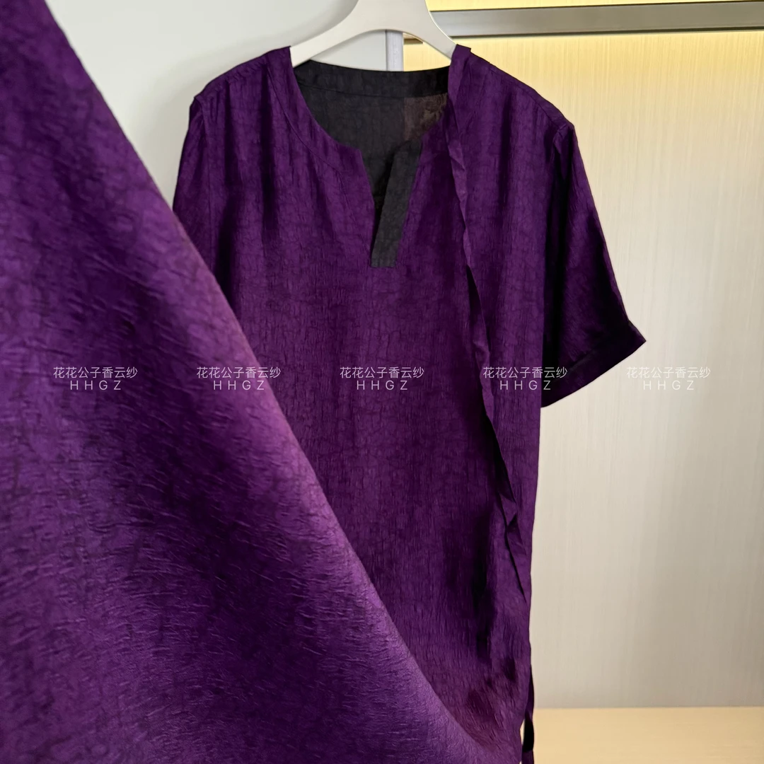 瑶恋~双面穿女装v字领连衣裙桑蚕丝气质短袖夏季穿巨透气