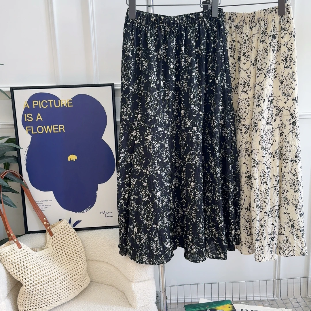 美亚恩NANA【碎花半裙】夏季度假风松紧腰小碎花半裙C0297