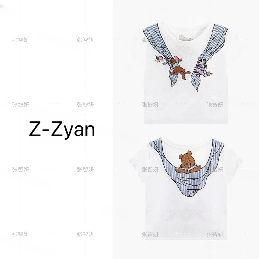 【披肩薄款】洋气减龄趣味卡通印花短袖正肩t恤女夏款修身显瘦上衣