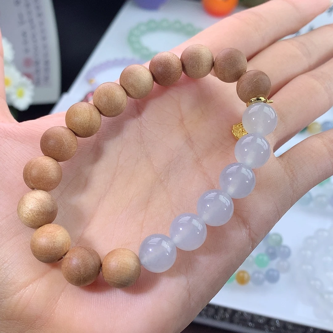 未镶嵌手链翡翠翡翠冰种圆珠