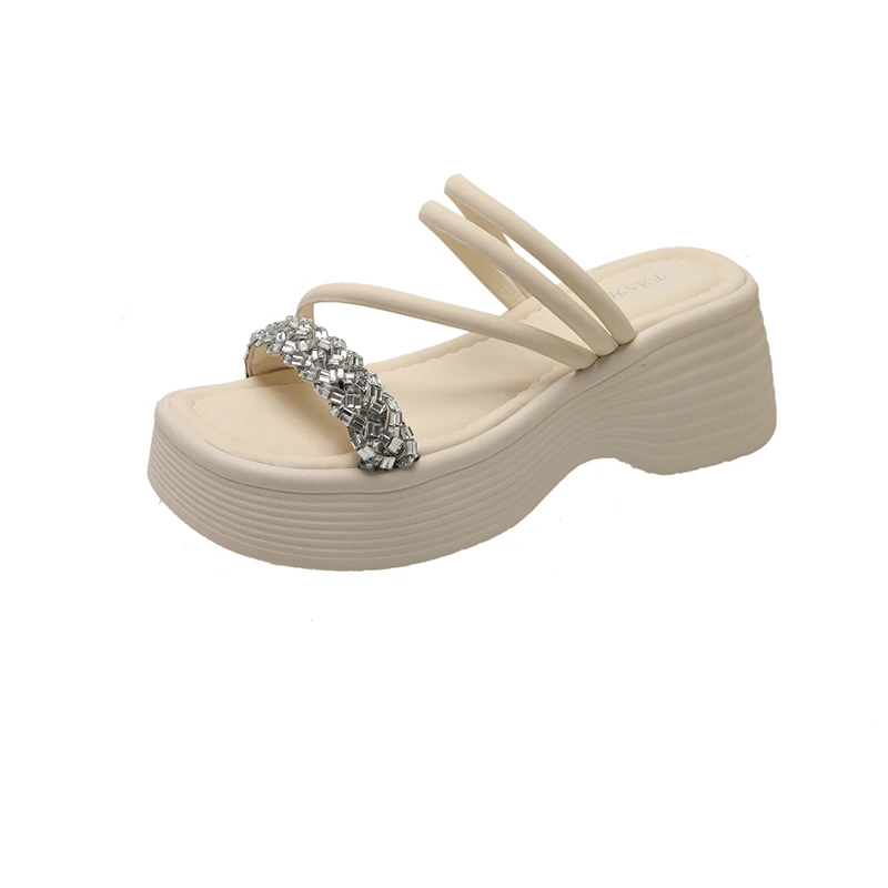 松糕厚底休闲罗马鞋女2025新款夏季轻便百搭沙滩鞋仙女风运动凉鞋