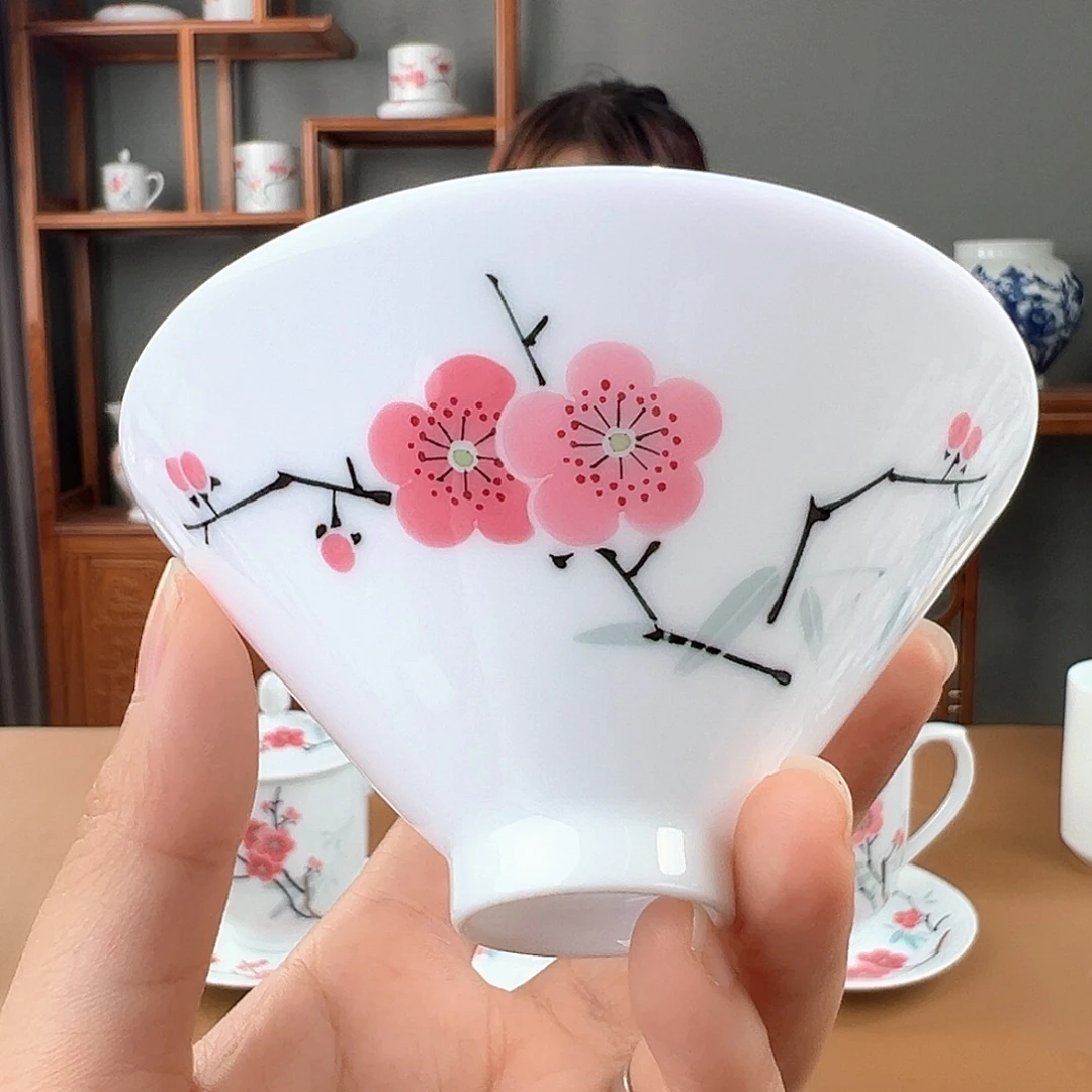 翠竹红梅斗笠杯杯