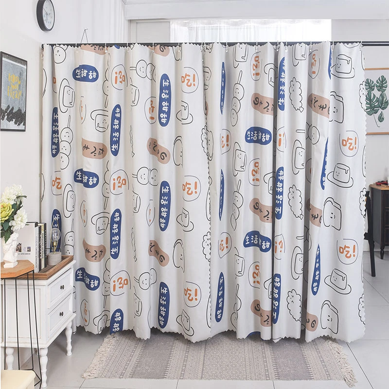 加高加长床帘隔断帘卡通卧室客厅分割布出租房简易窗帘遮阳全遮光