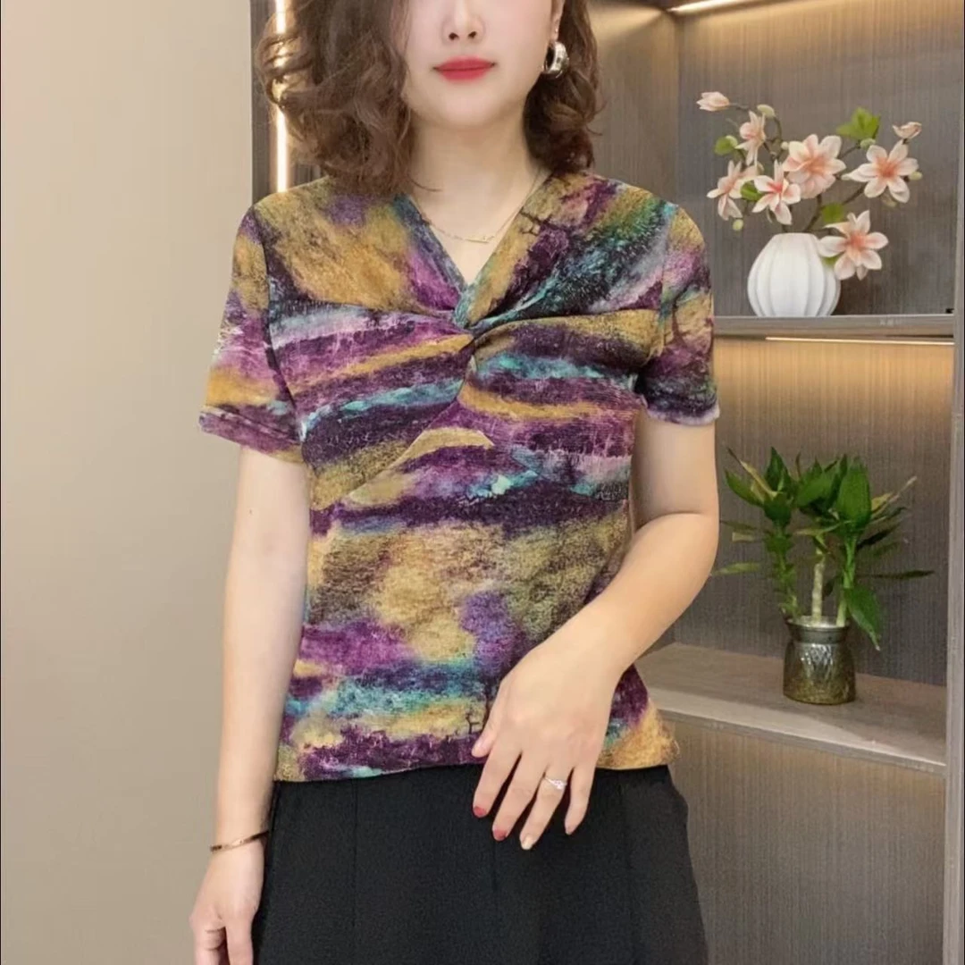 2025夏季气质时尚显瘦洋气亲肤妈妈装40-50岁洋气时髦新款1011