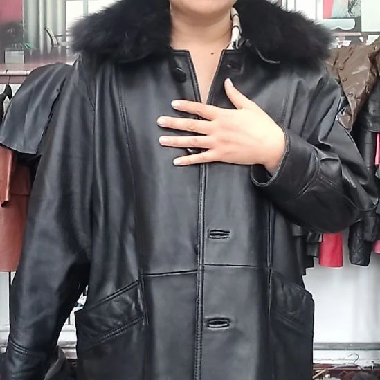 女款皮衣长款风衣外套296