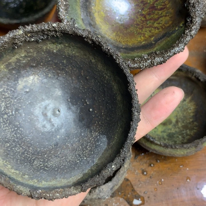 随***心茶盏建窑建盏渣渣盏2只