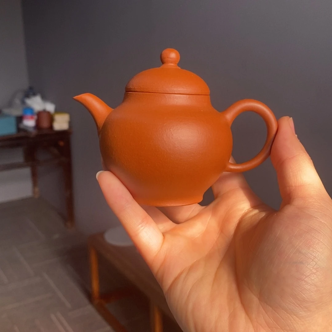 紫砂茶壶高潘140朱泥手工