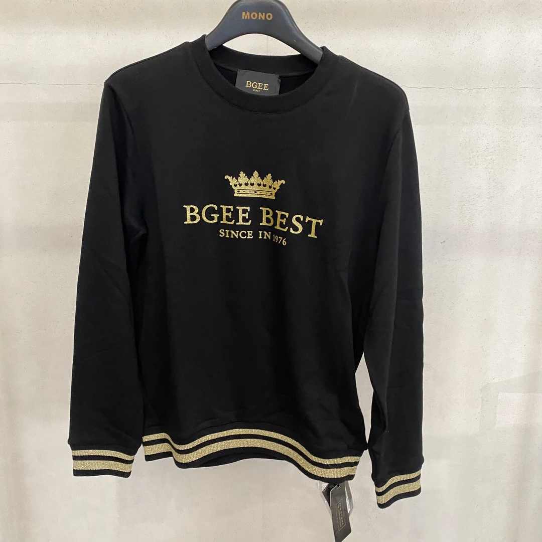 【BGEE】手工镶嵌长袖设计圆领卫衣秋冬百搭男大logo卫衣1318A1036