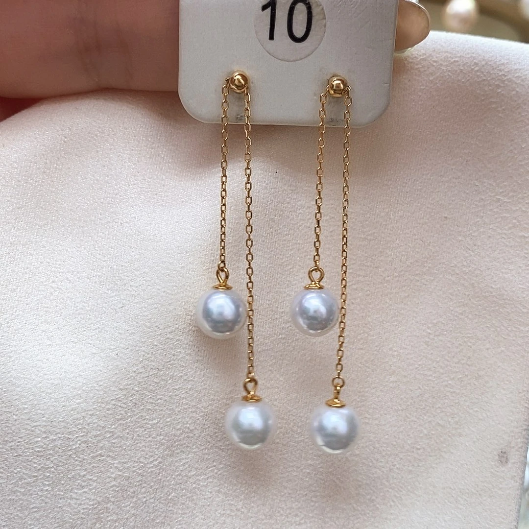 银S925镶嵌耳饰淡水珍珠