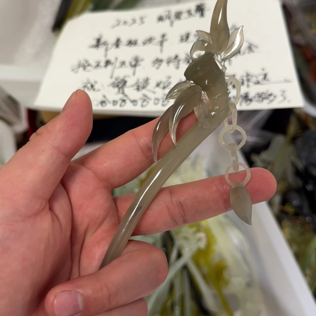 岫玉发簪未镶嵌明君玉簪贼拉好看
