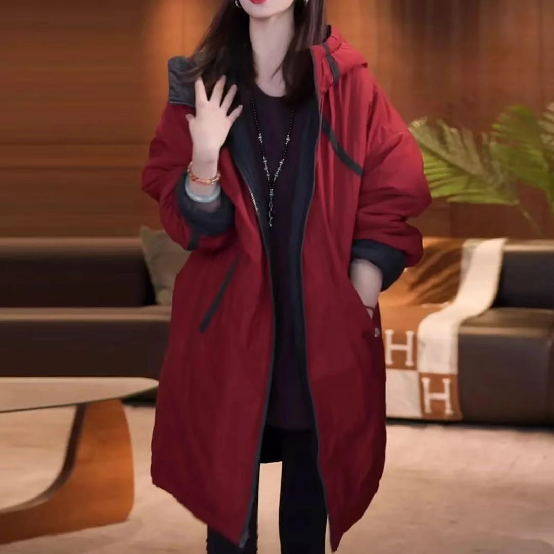 新颜色轻奢范阔版高档连帽棉服外套大码遮肉防寒保暖大衣2025冬新