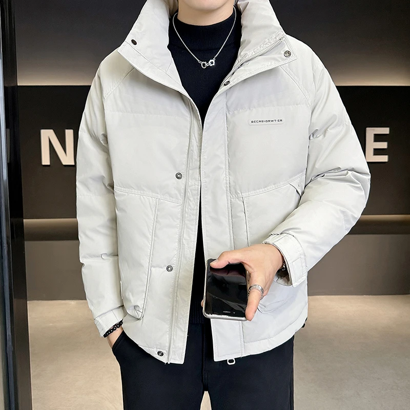 秋冬保暖羽绒服男士加厚鸭绒休闲潮流男装百搭冬季外套男28892-3