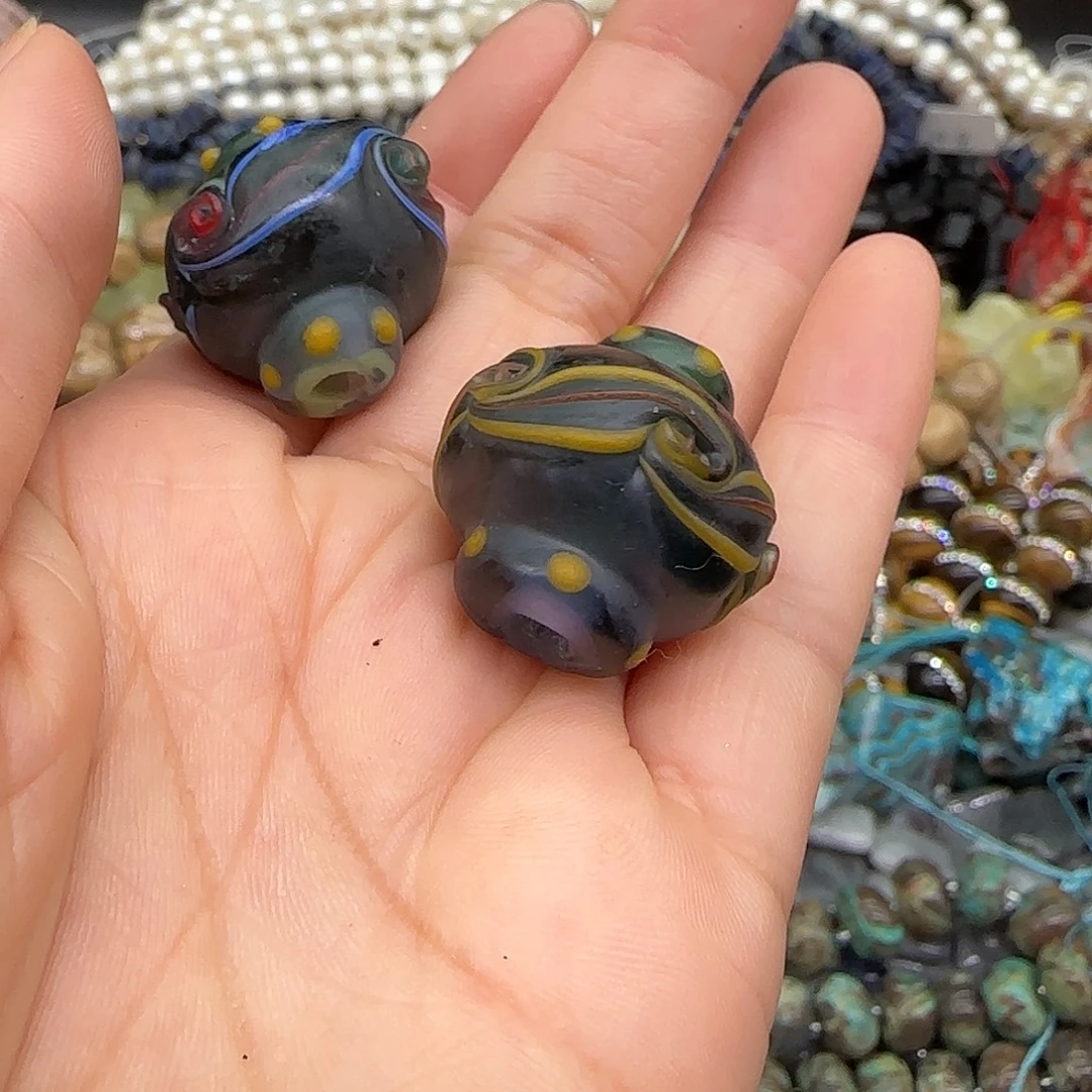 玛瑙/玉髓合金珠宝半成品琉璃一颗