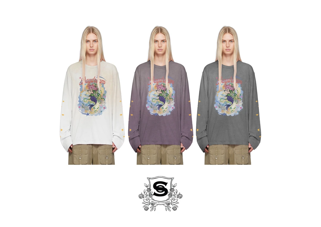 SELALA GU X OITMMTIO 脏脏恶搞海底世界涂鸦长袖TEE