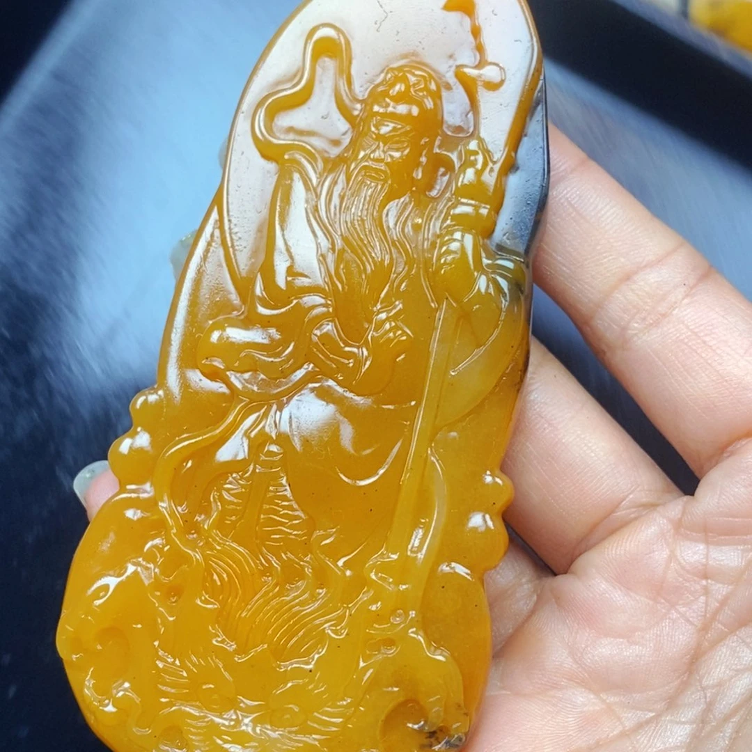未镶嵌石英质玉（黄龙玉）吊坠(不含链)