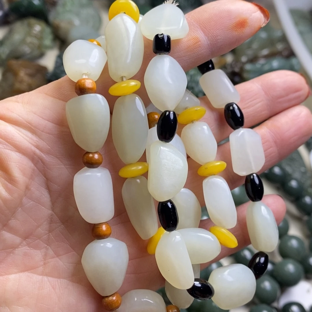 和田玉未镶嵌手链和田玉随型手串