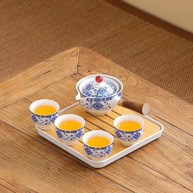 小康泡旋转旅行茶具功夫便携式茶壶家用自动陶瓷侧把中式防烫创意