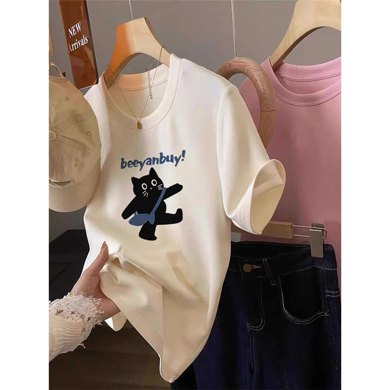 正肩磨毛短袖t恤女时尚百搭休闲上衣加厚款打底衫2025春夏秋冬季