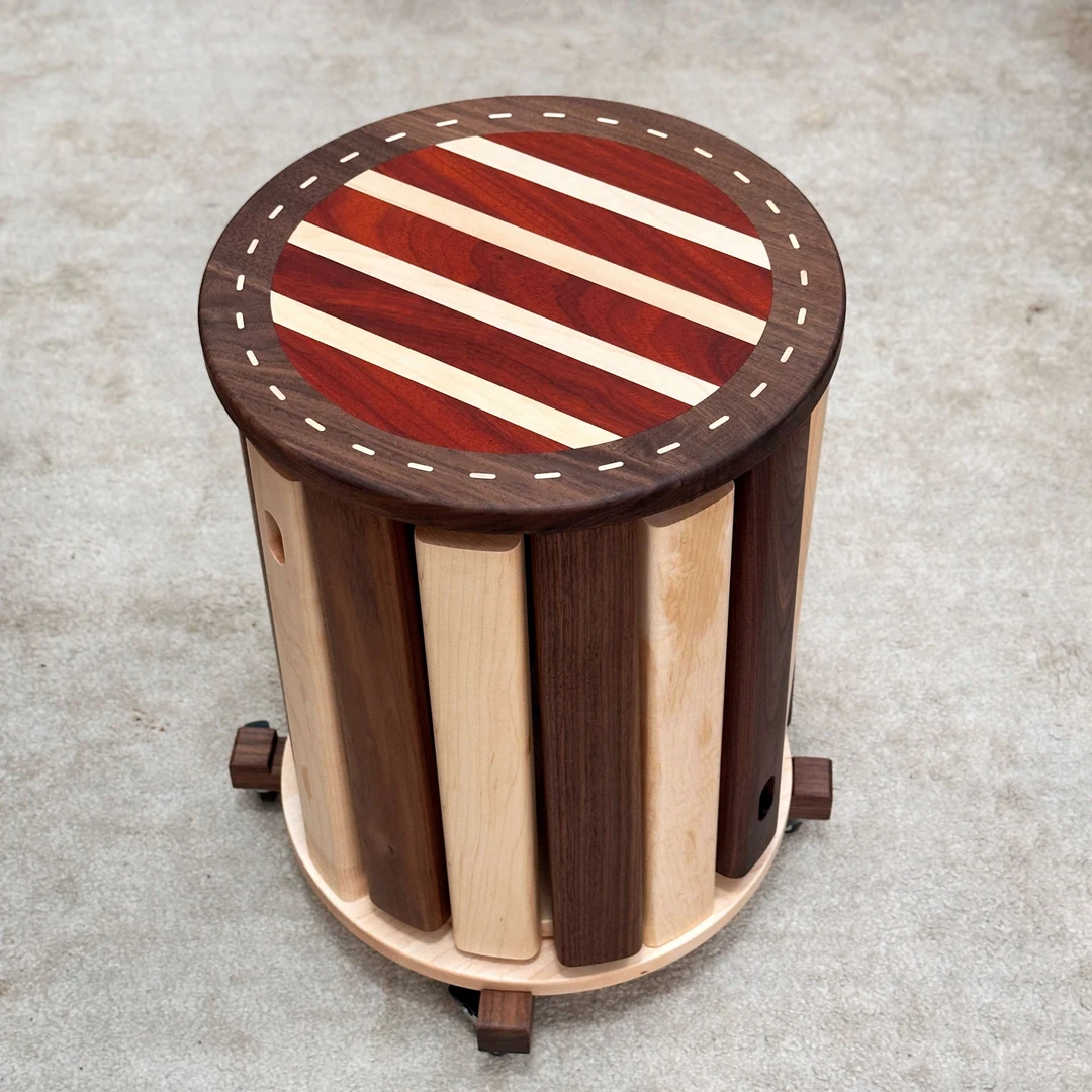 儿童家具儿童凳原创木质可爱糖果堆堆凳家用实木创意凳子原木整木