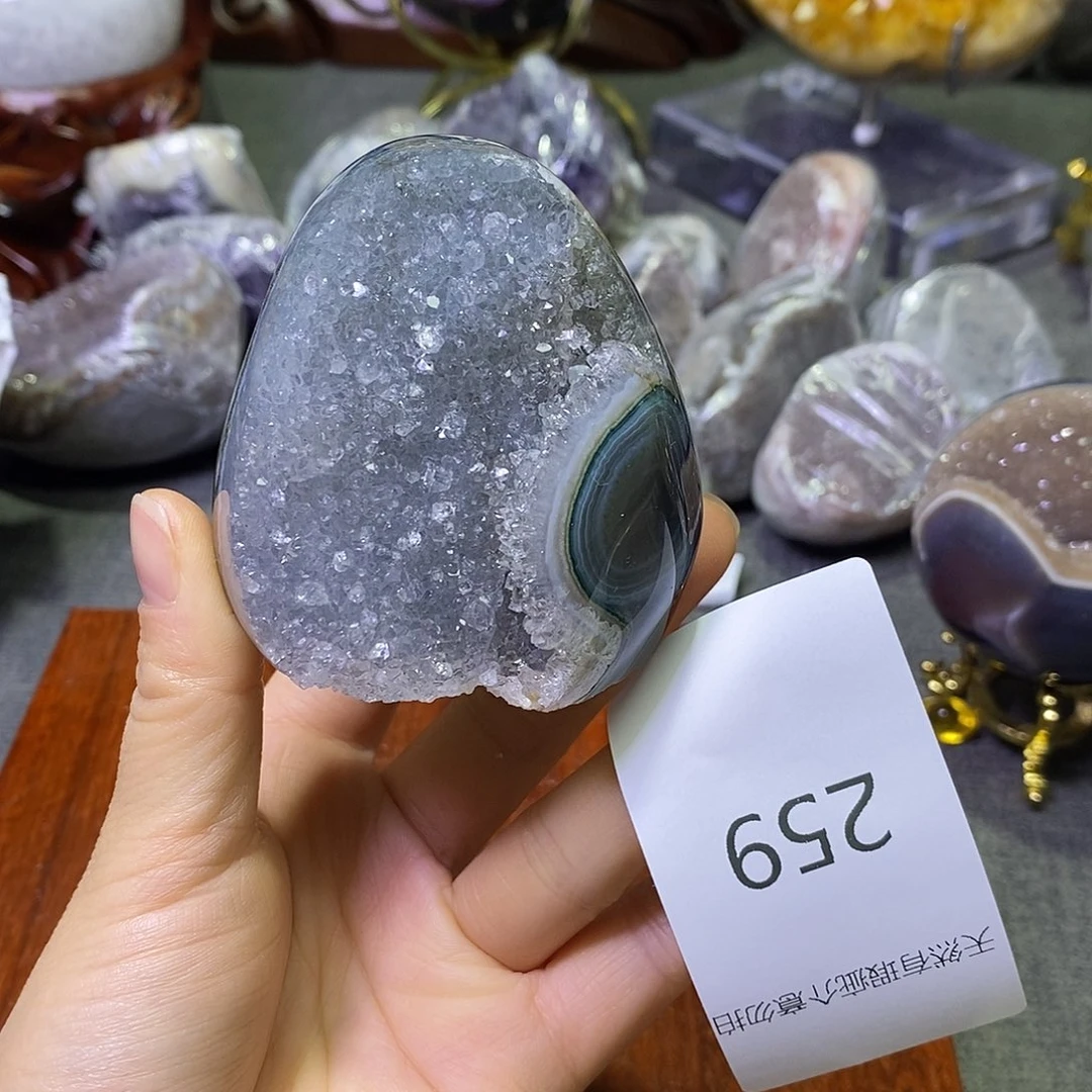 未镶嵌紫晶珠宝半成品