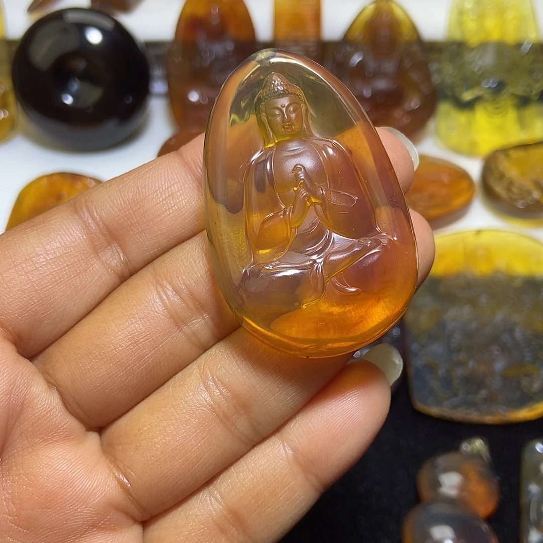 琥珀未镶嵌颈饰缅甸天然琥珀吊坠