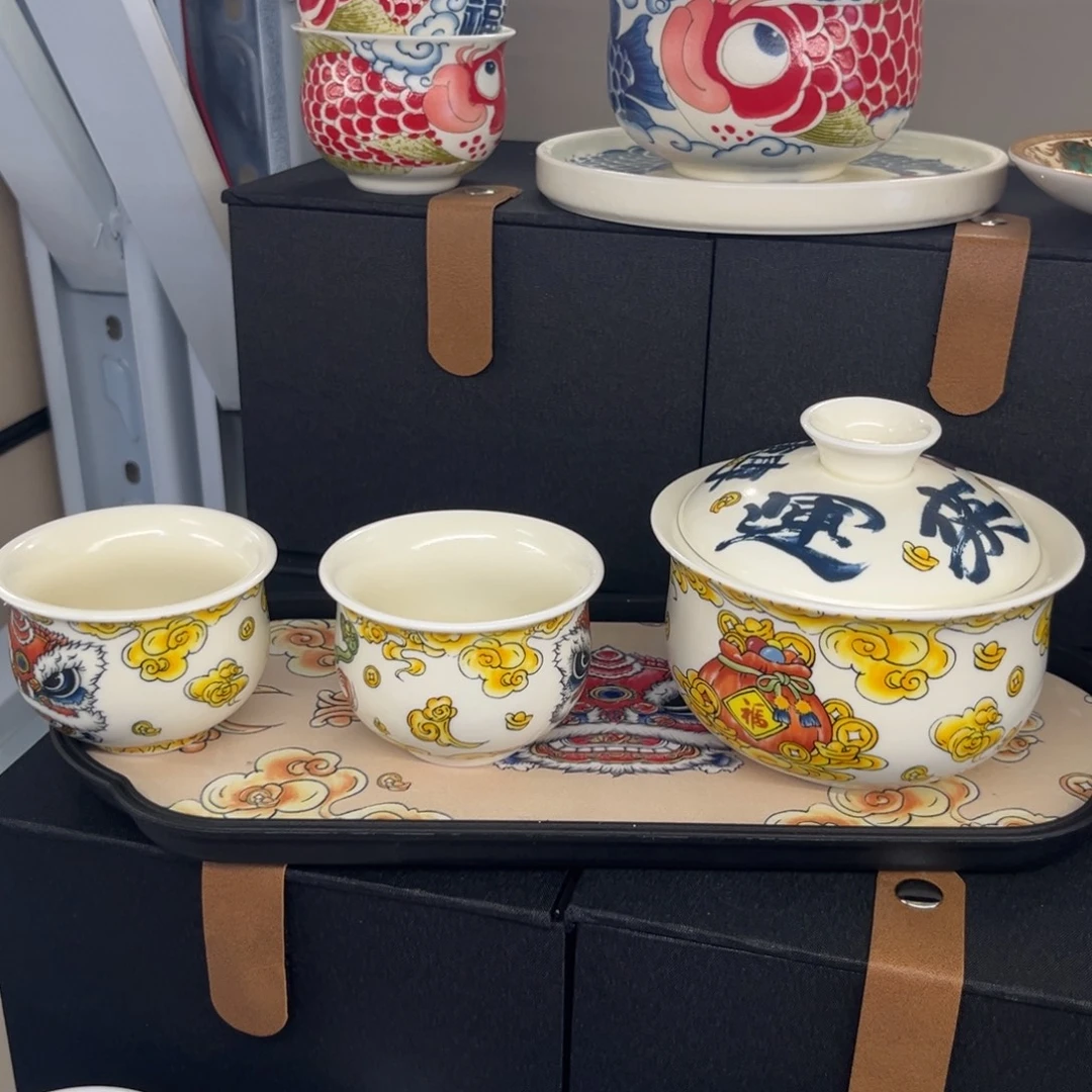 陶景德陶瓷盖碗茶具