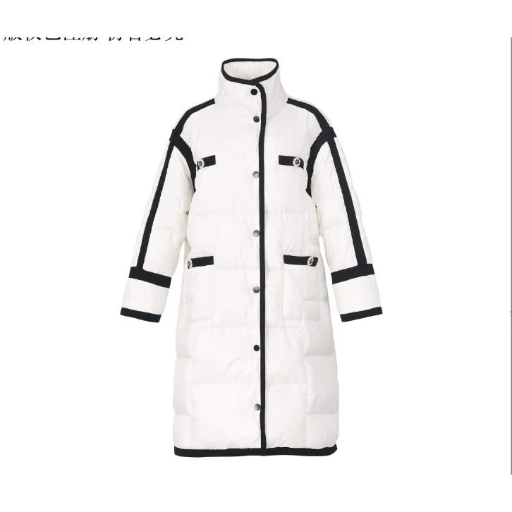 YT011 新款黑长羽绒服白鸭绒立领长款保暖24653