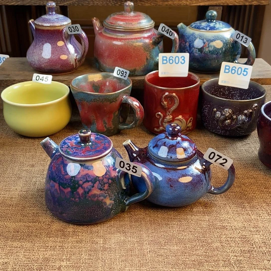 瓷片能****4钧瓷茶壶茶具