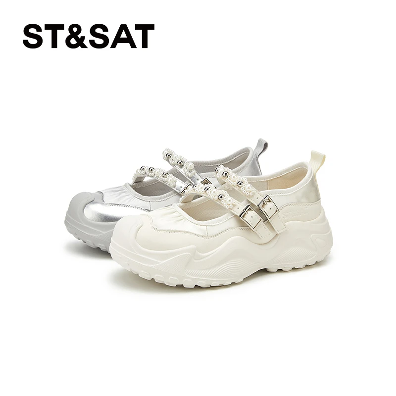 星期六芭蕾风德训鞋女款2025夏季新款百搭旅游玛丽珍浅口运动单鞋