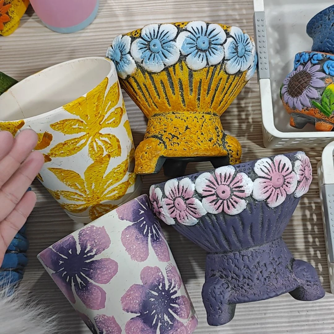 红陶吸水透气的白陶花盆凑满12发货