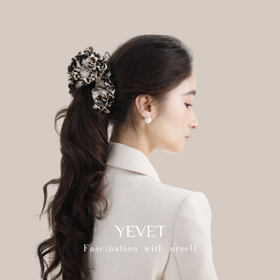 YEVET褶皱大肠发圈发绳日韩发饰轻奢手工精致设计师简约个性