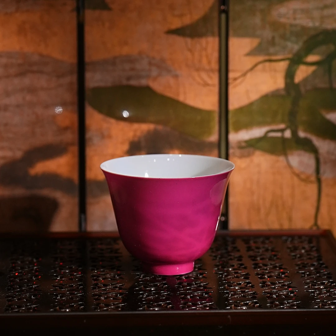 徐窑丨胭脂红花神杯 60ML 景德镇陶瓷