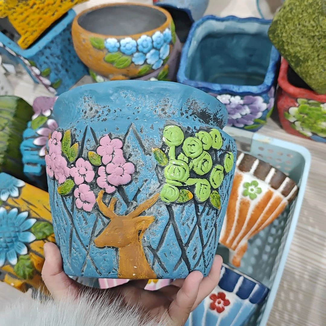 红陶吸水透气的白陶花盆凑满12发货