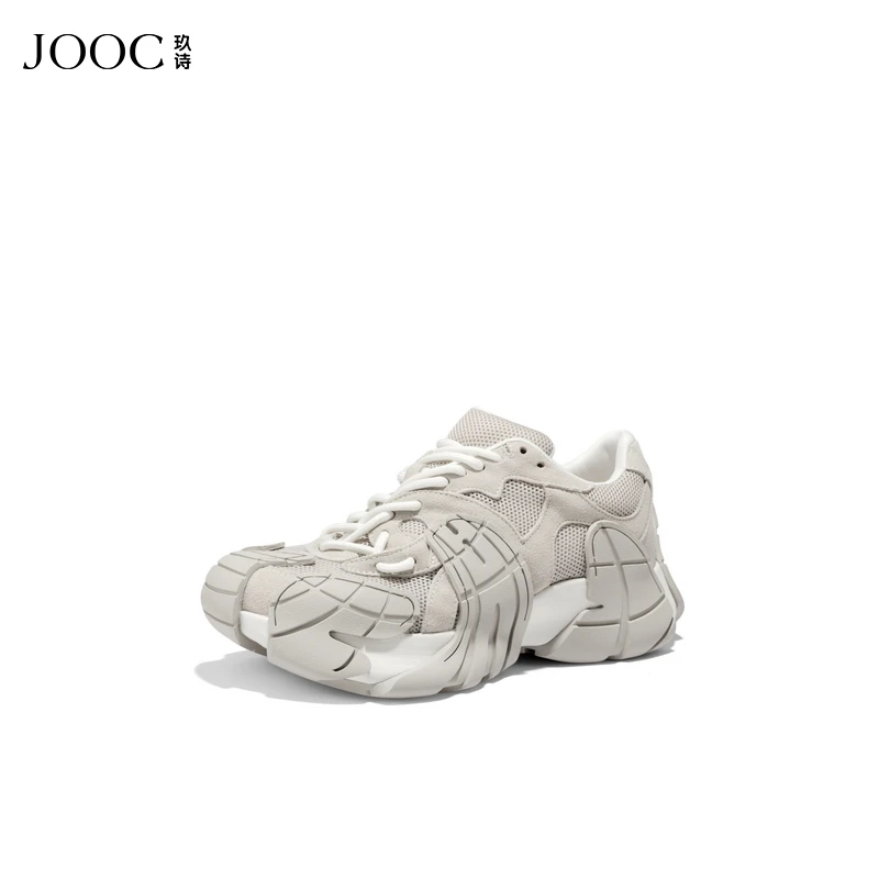JOOC玖诗厚底八爪鱼老爹鞋女2025夏季新款增高显瘦网面运动休闲鞋