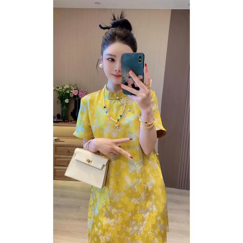 【一路辉煌】新中式国风提花旗袍裙连衣裙裙子女