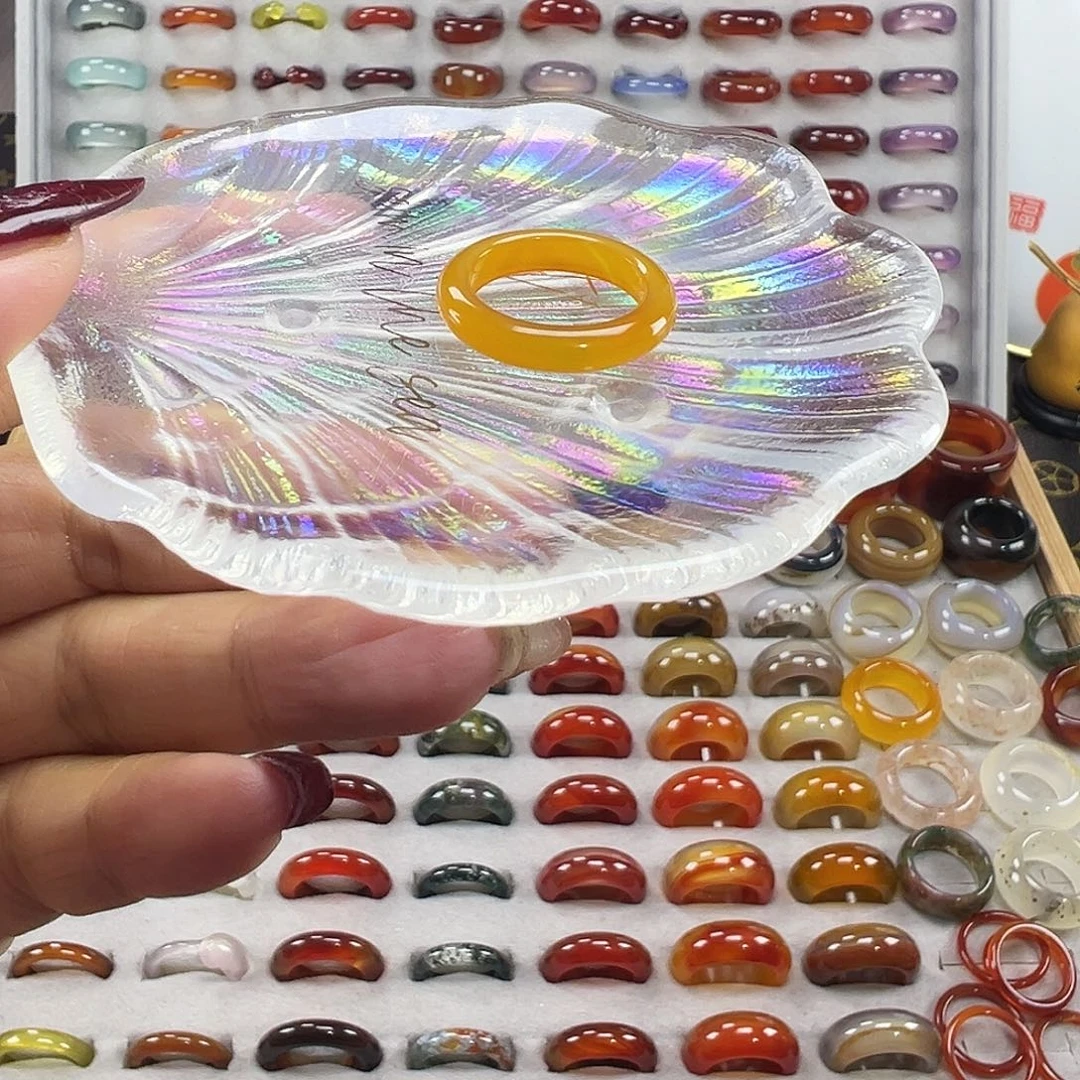 玛瑙/玉髓未镶嵌戒指B10不退换18.7港18