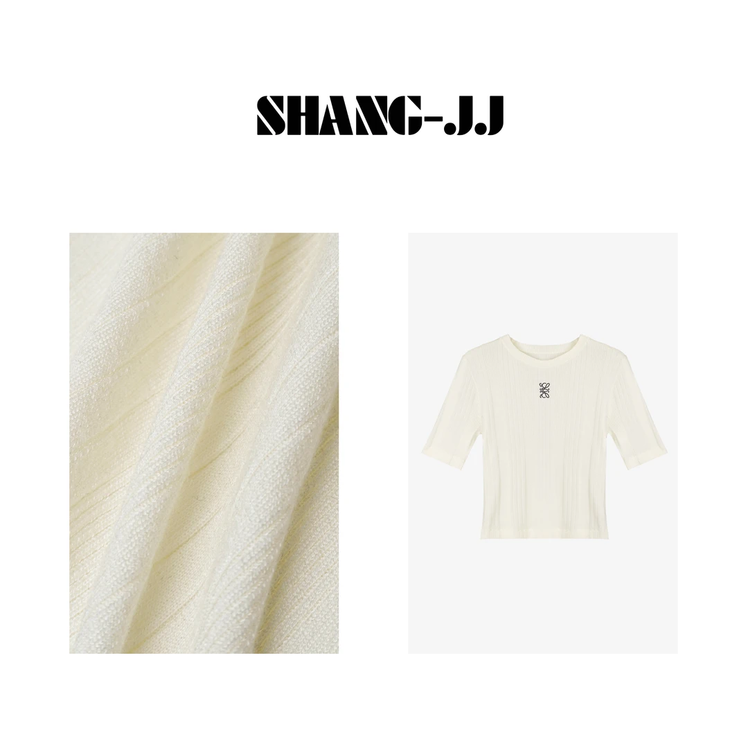 【氧气少女】24夏季新款修身百搭休闲立体刺绣圆领短袖T恤q130559p