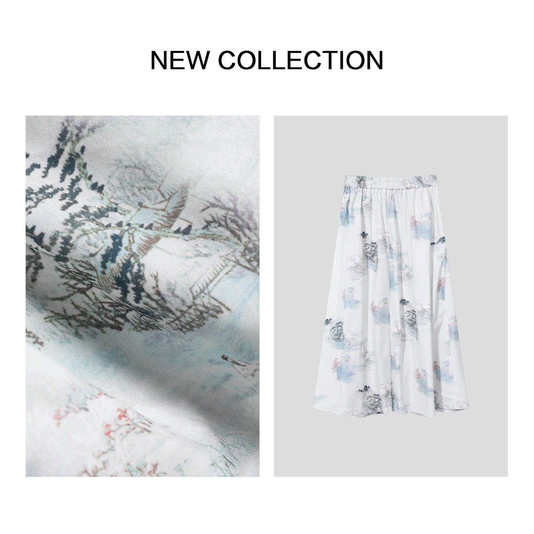 【小依专享】E5F26053 夏季新款国风时尚半长裙-6053