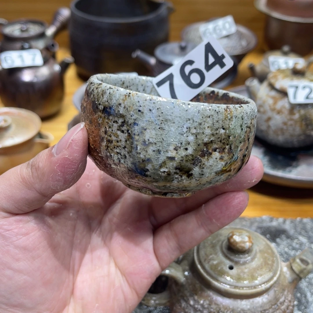手工制作柴烧茶杯瑕764
