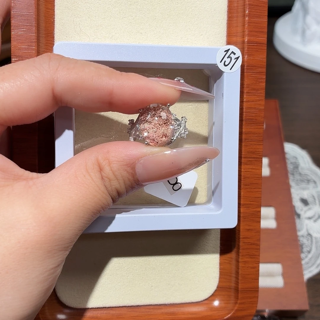 神***女银S925镶嵌戒指水晶