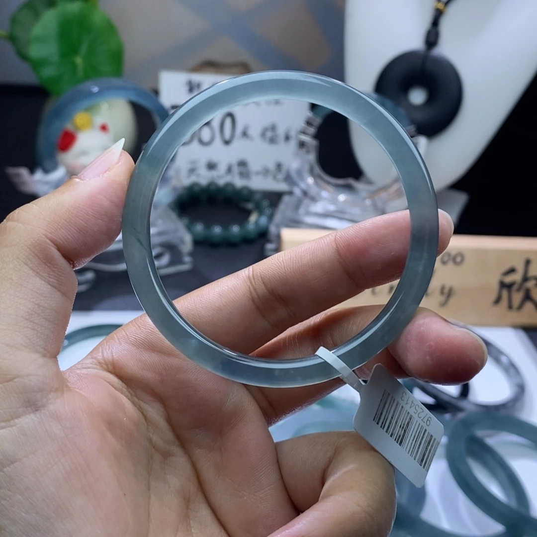 定制翡翠未镶嵌成品买断冰蓝圆54.2