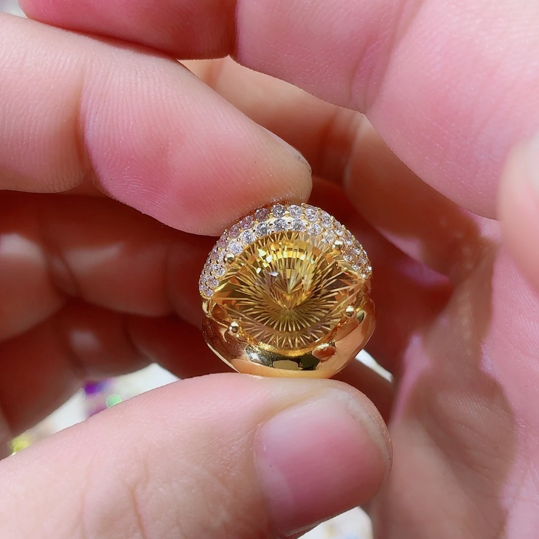 银S925镶嵌戒指水晶